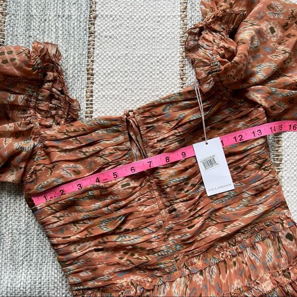 Ulla Johnson Rabia Horizon Brown Printed Silk Blend Maxi Gown Dress Women’s 2 - Picture 8 of 15